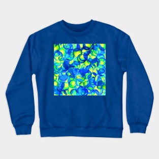 Bubble Abstract Blue and Yellow Crewneck Sweatshirt